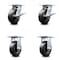 Service Caster 6 Inch Polyolefin Caster Set with Ball Bearing 2 Brakes and 2 Rigid SCC SCC-35S620-POB-SLB-2-R-2 - alternate 1